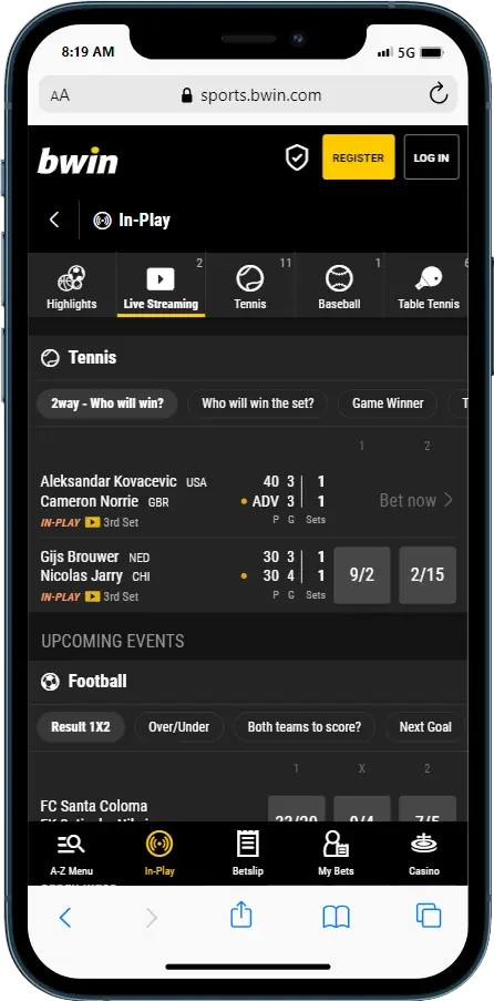 Bwin Képernyőkép 2
